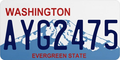 WA license plate AYG2475