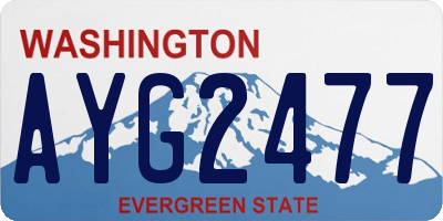 WA license plate AYG2477