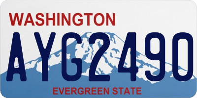 WA license plate AYG2490