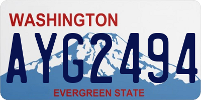 WA license plate AYG2494