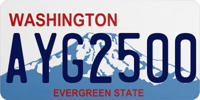 WA license plate AYG2500