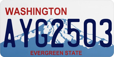 WA license plate AYG2503