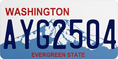 WA license plate AYG2504