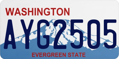 WA license plate AYG2505