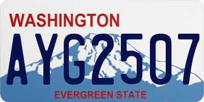 WA license plate AYG2507