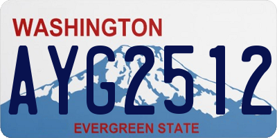 WA license plate AYG2512