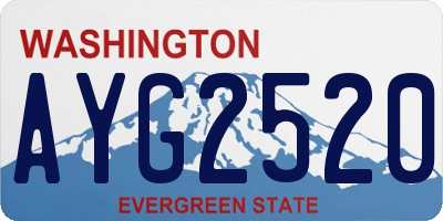 WA license plate AYG2520