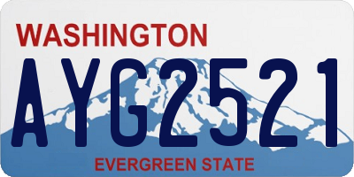 WA license plate AYG2521