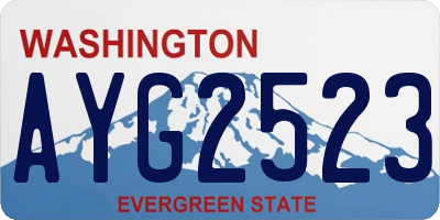 WA license plate AYG2523