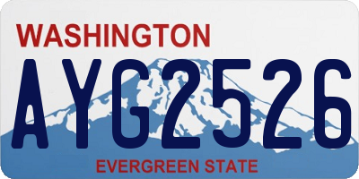 WA license plate AYG2526