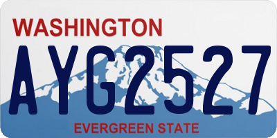 WA license plate AYG2527