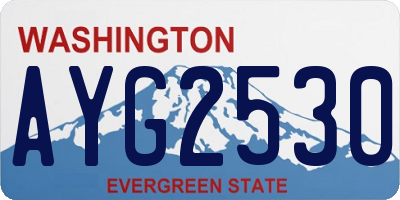 WA license plate AYG2530