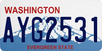 WA license plate AYG2531