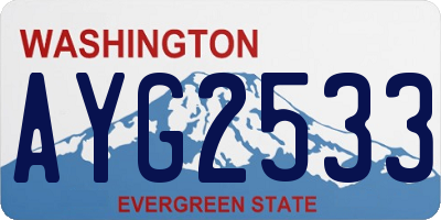 WA license plate AYG2533