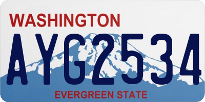 WA license plate AYG2534