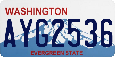 WA license plate AYG2536