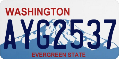 WA license plate AYG2537