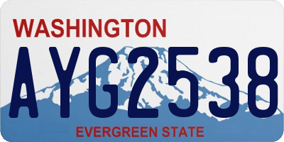 WA license plate AYG2538