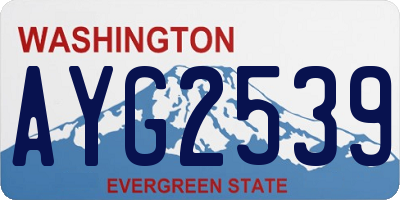 WA license plate AYG2539