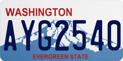WA license plate AYG2540