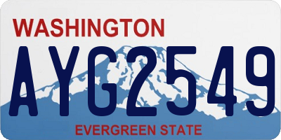 WA license plate AYG2549