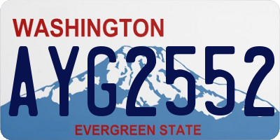 WA license plate AYG2552