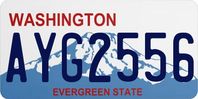 WA license plate AYG2556