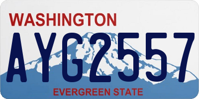 WA license plate AYG2557