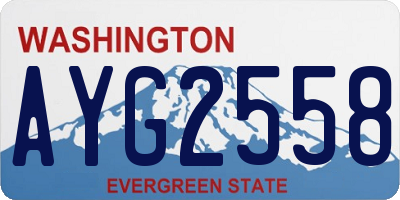 WA license plate AYG2558