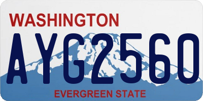 WA license plate AYG2560