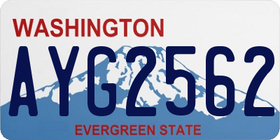 WA license plate AYG2562