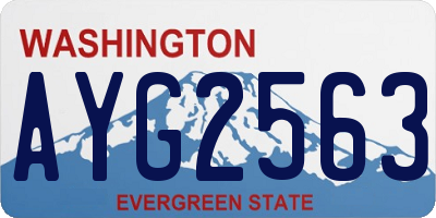 WA license plate AYG2563