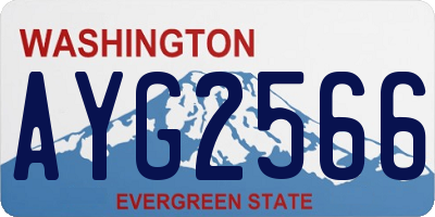 WA license plate AYG2566