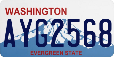 WA license plate AYG2568