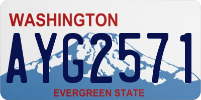 WA license plate AYG2571