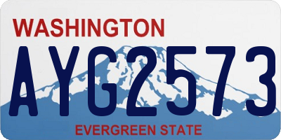 WA license plate AYG2573