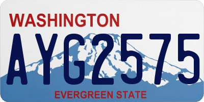 WA license plate AYG2575
