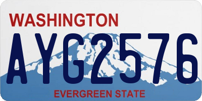 WA license plate AYG2576