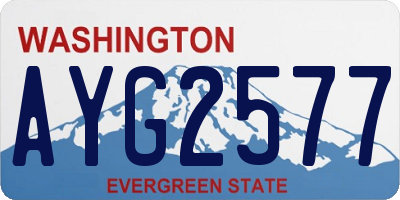 WA license plate AYG2577