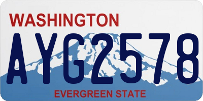 WA license plate AYG2578