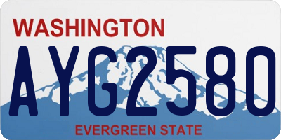 WA license plate AYG2580