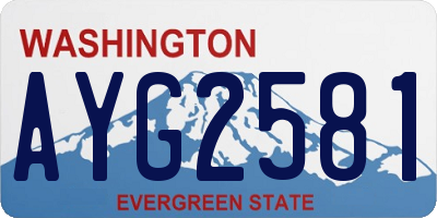 WA license plate AYG2581