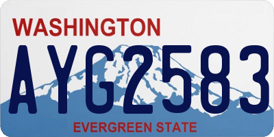 WA license plate AYG2583