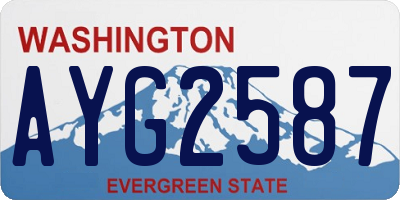 WA license plate AYG2587