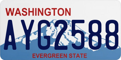 WA license plate AYG2588