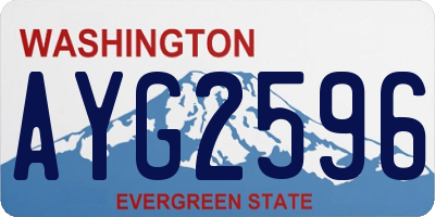 WA license plate AYG2596