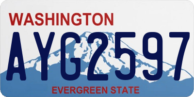WA license plate AYG2597