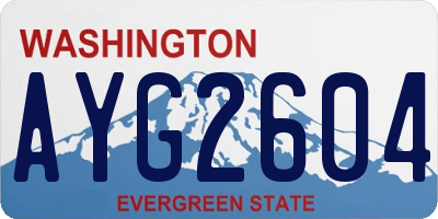 WA license plate AYG2604