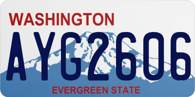 WA license plate AYG2606