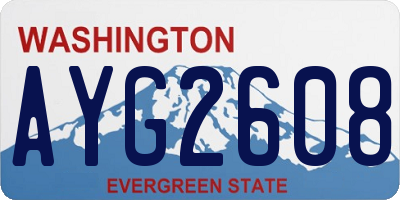 WA license plate AYG2608
